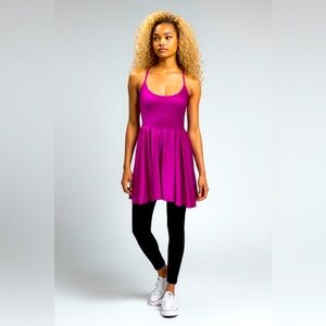 American Apparel Magenta Spaghetti Strap Skater Dress
